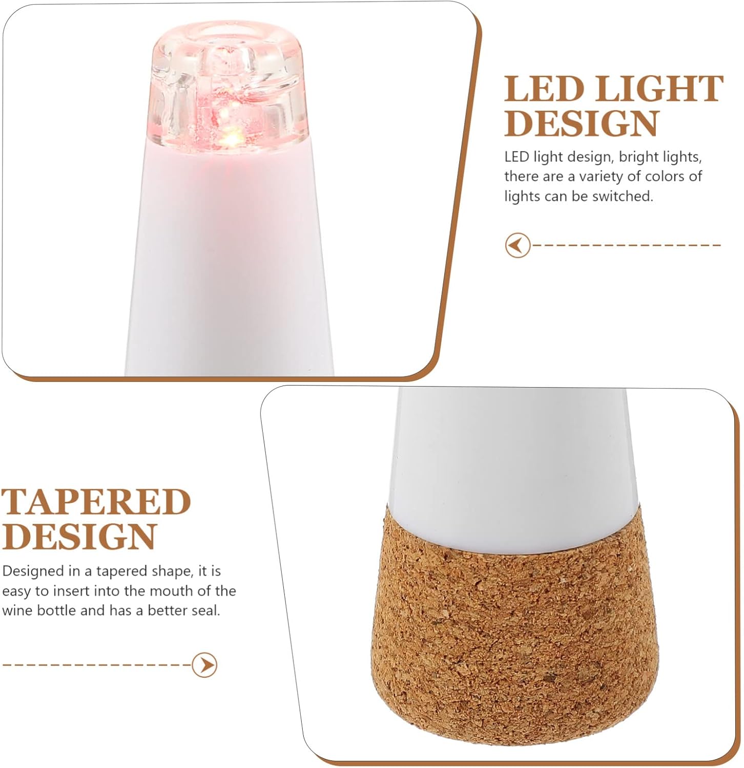 Uonlytech Rechargable Bottle Light Cork Shape Bottle Lights USB Rechargeable Cork Lights for Christmas Halloween Party Decoration (Multicolour Light)