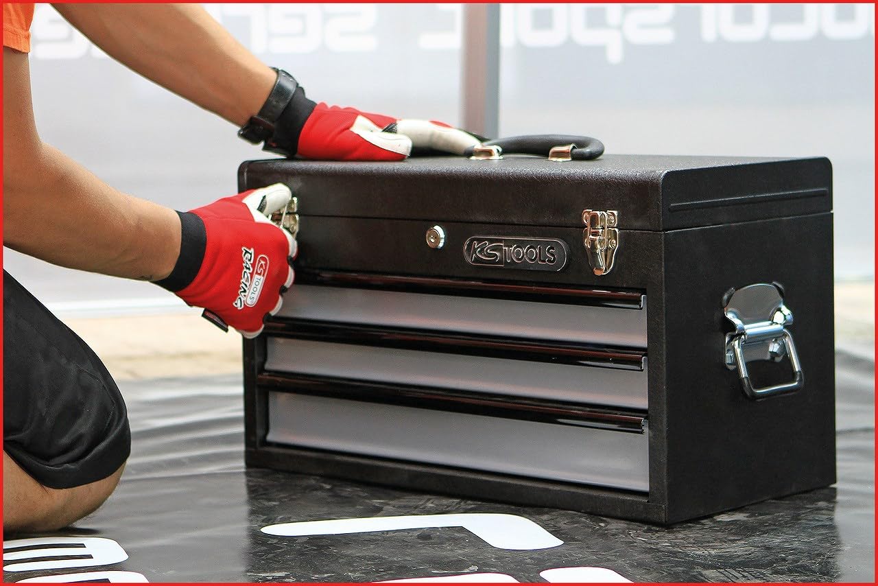 KS Tools 801.0003 Caja de herramientas de metal/3cajones/negra, 508x255x303mm