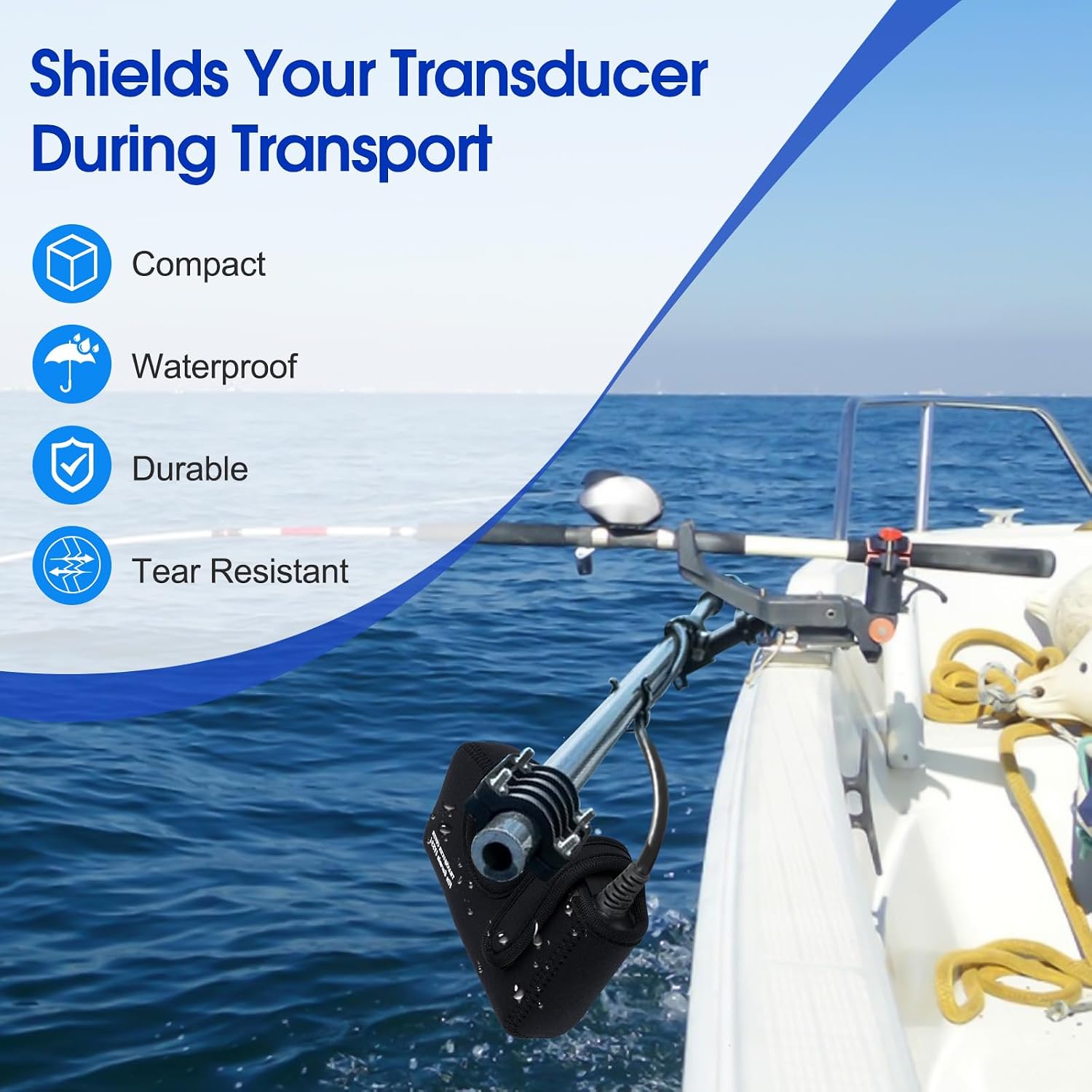 Transducer Cover Compatible with Garmin Livescope Plus LVS34, Travel & Ice Fishing Protective Case for Live Scope Bundle - Prevents Scratches & Impact Damage image 3