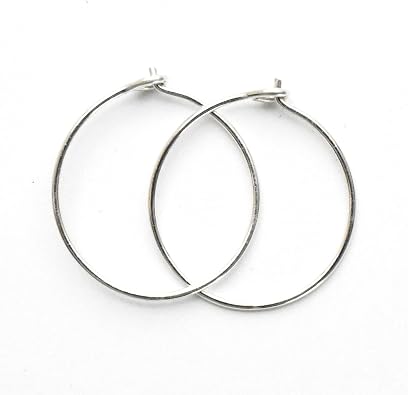 Sterling Silver Hoop Earrings for Women, Small 1/2", Thin 24 gauge 12mm