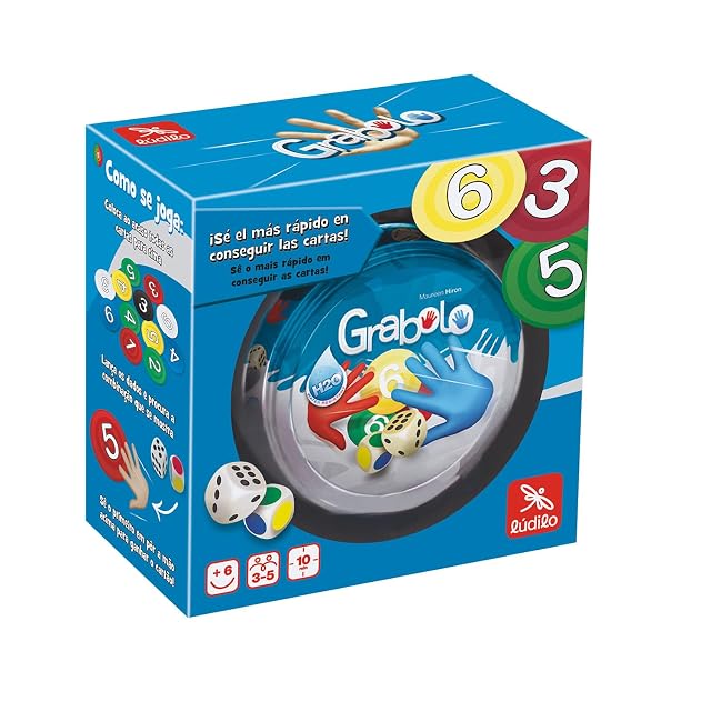 Ludilo - Grabolo | Juegos De Mesa Niños 6 Años O Más | Juegos Educativos 6 Años O Más | Juego De Cartas De 3 A 5 Jugadores | Juego De Mesa De Partidas De 10 Min