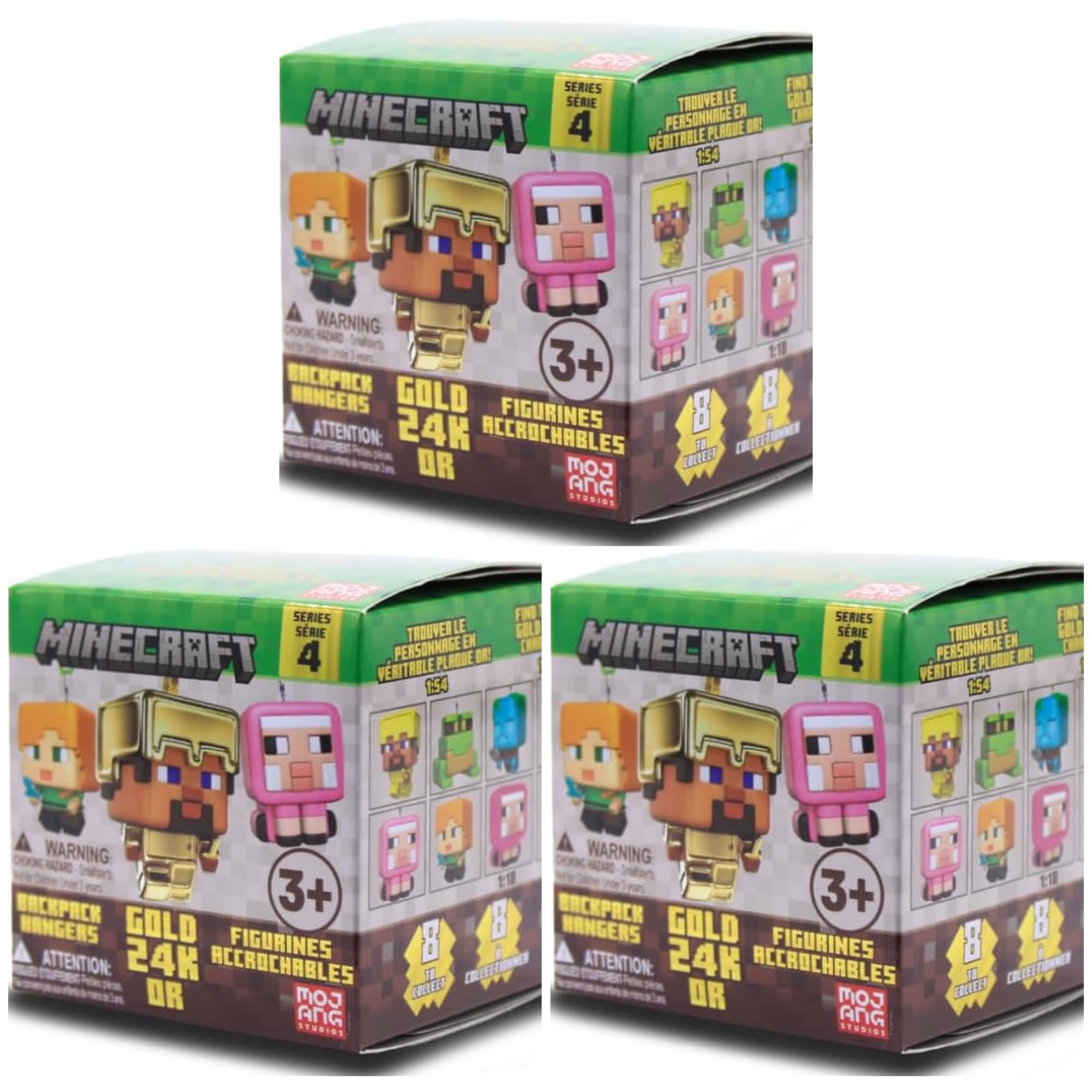 Minecraft Character Blind Bag Figures & Animals Clip Hangers 3 Pack Series 4 — image 1