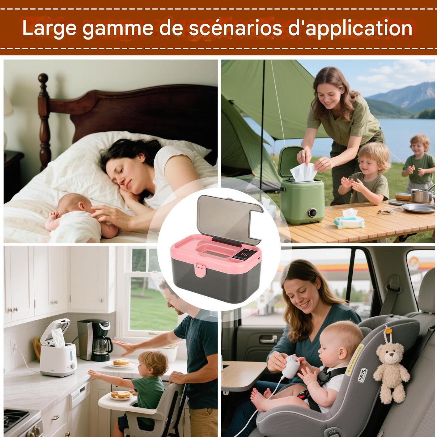 Calentador de Toallitas USB Conductor Y Dispensador De Toallitas Portátil
