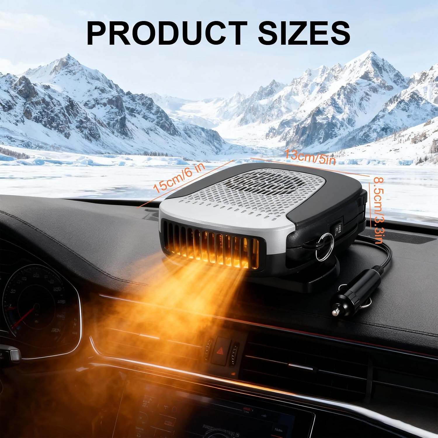 12v Auto Portable Car Heaters for Vehicle | Quick Warmth, 360°Rotating, Multi-Function, Easy Operation, Lightweight and Portable