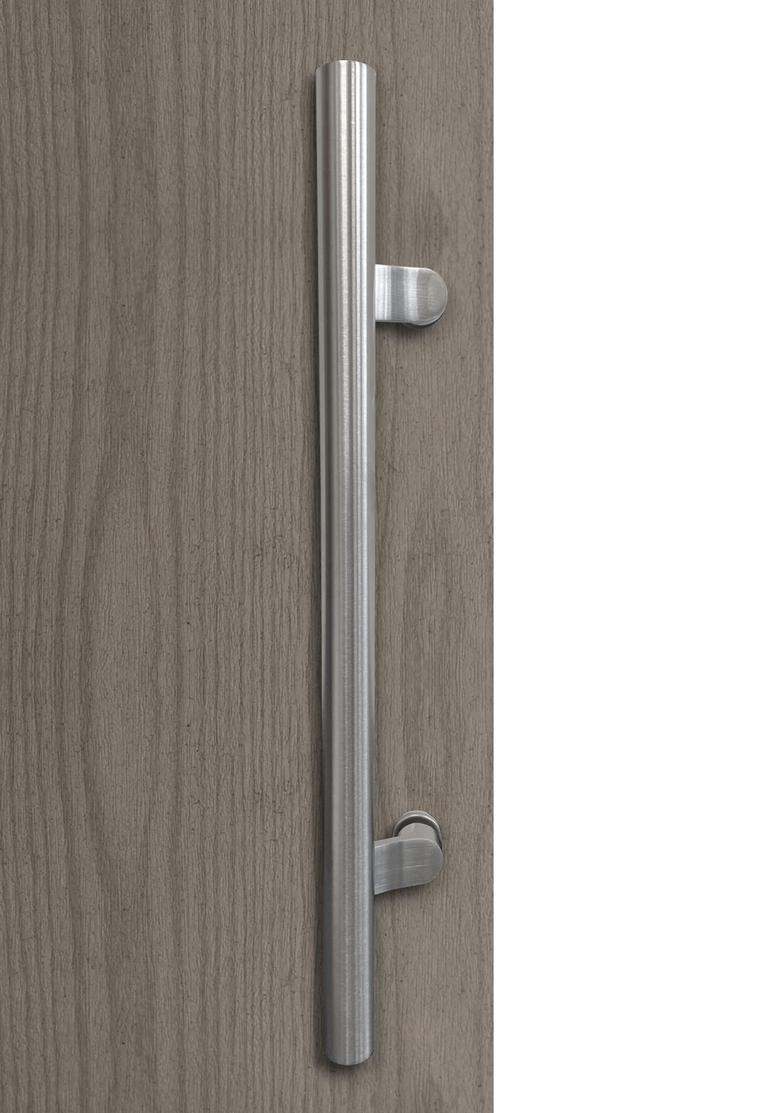 NHN Tirador de puerta de acero inoxidable de doble cara para puertas de acero, aluminio y vidrio, acabado de acero inoxidable cepillado (18 pulgadas, acero inoxidable satinado)
