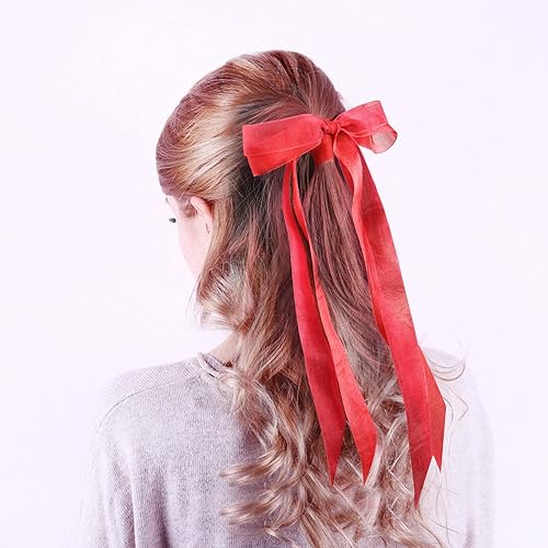 Miniatura 6 de 5 rollos de cinta de organza de 1 pulgada x 25 yardas cada rollo, cinta de gasa transparente para otoño, cinta transparente para envolver regalos,