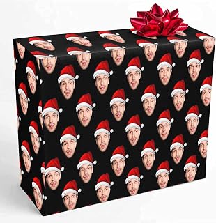 VPrtious Personalized Face Wrapping Paper Roll, Custom Vintage Wrap Paper with Picture Print Customized Gift Wrap Paper for Daughter Son Granddaughter Grandson Birthday