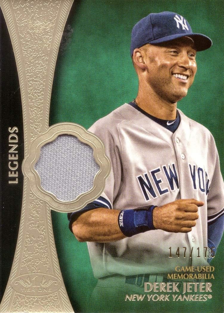 2019 Topps Tier One Legends Relics #T1LR-DJ Derek Jeter Game Worn Yankees Jersey Baseball Card - Only 175 made!