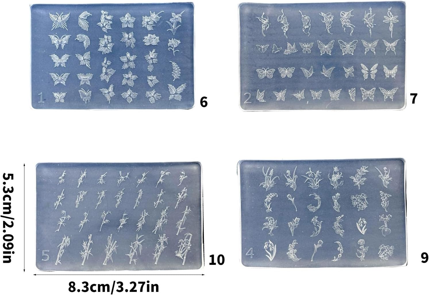 Silicone Nails Art Mold Accessory Molds Flower Theme Nails Decorative Mould Silicone Texture Suitable for Various Types