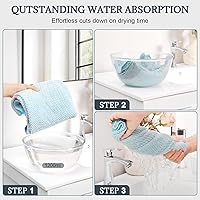 Vista 3 de BEoffer Paquete de 2 toallas de microfibra para el cabello - 41 x 24 pulgadas, súper suaves, absorbentes, de secado rápido sin encrespamiento