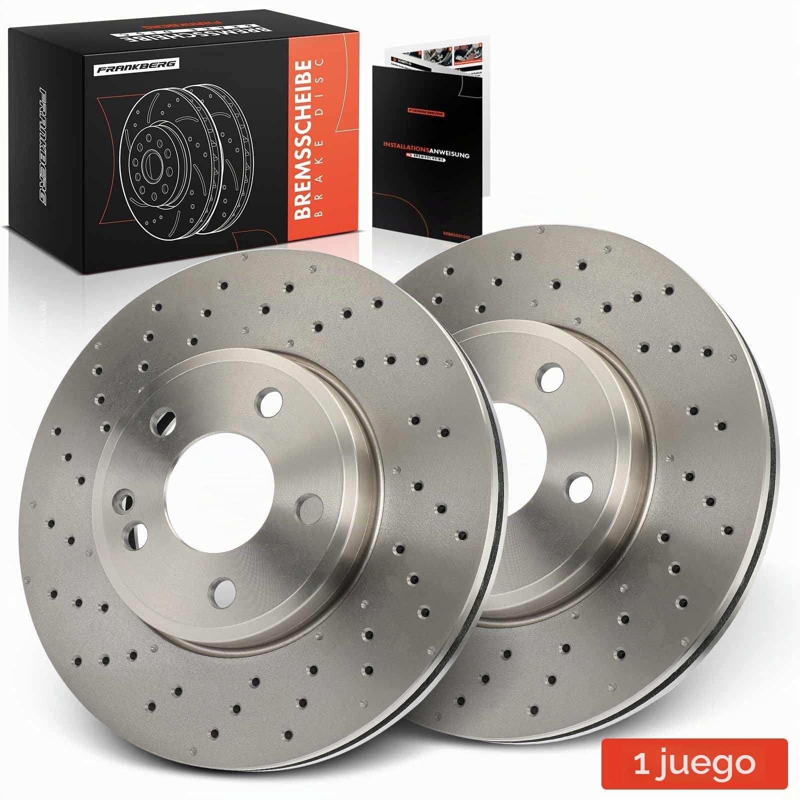 Frankberg 2 discos de freno delanteros ventilados ⌀295 mm A2464212512 | Compatible con: Clase A W176, CLA Shooting Brake X117, CLA Coupé C117, Clase B W242 W246, Clase GLA X156