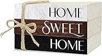 Ycyfckdr Mini Rustic Wood Stacked Books for Farmhouse Home Decor - Shelf Table Accent with Twine, Home Sweet Books (4x2.6x0.8in)