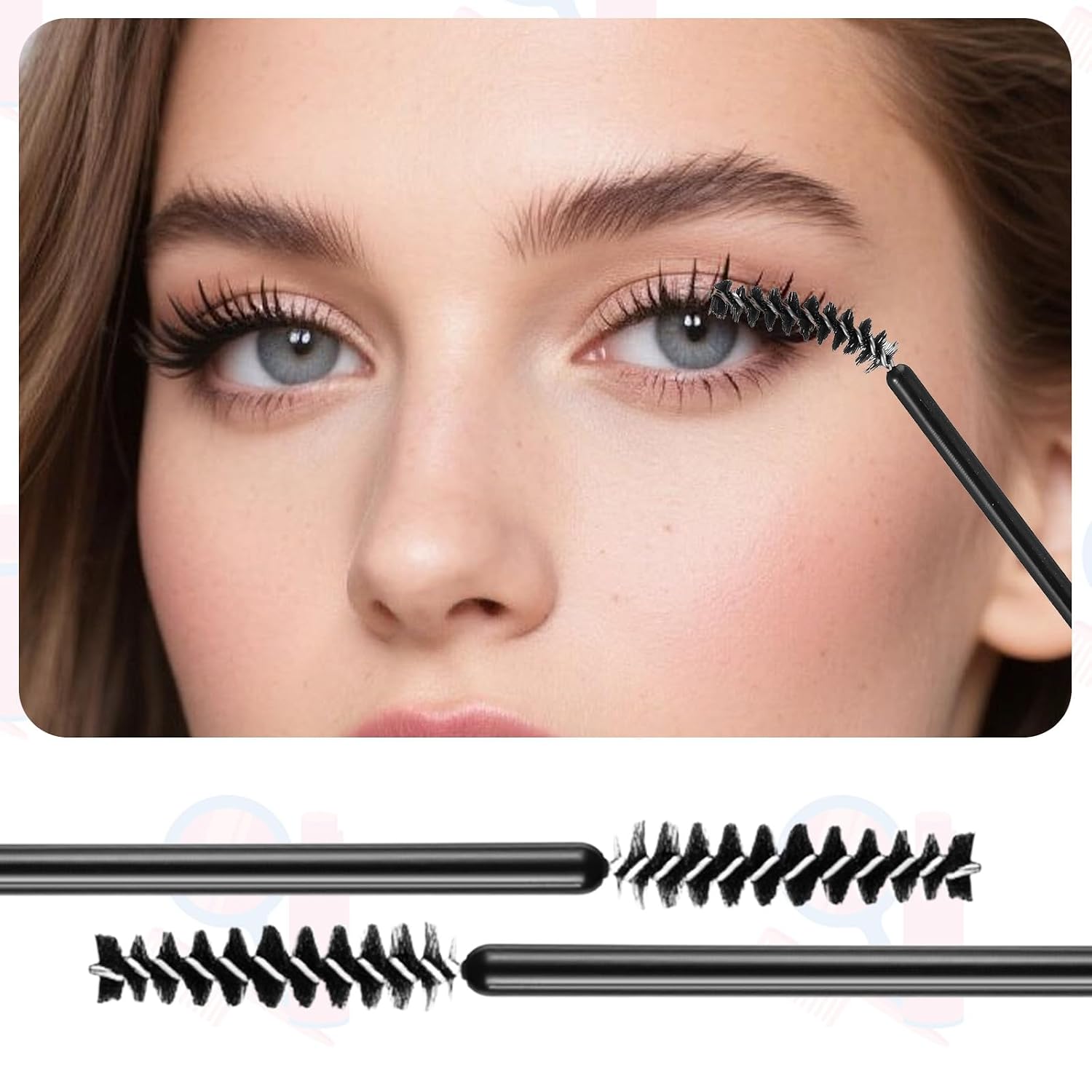 100Pcs Disposable Mascara Wands Black Eye Lash Spoolies Small Lash Wands Makeup Brush Applicators Eyebrow Spoolies for Eyelash Extensions Eye Lash and Makeup Brush