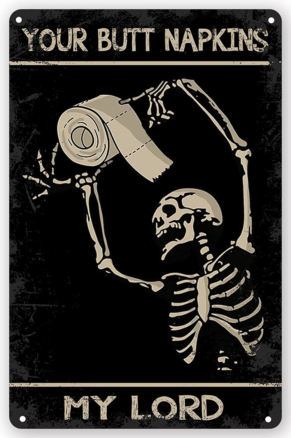 Preeklen Tin Sign 018 Funny Metal Tin Sign Retro Skeleton Decorate Tin Signs Wall Art Perfect For Home Washroom Bathroom Wall Decoration Metal Tin Sign 6X8 Inch