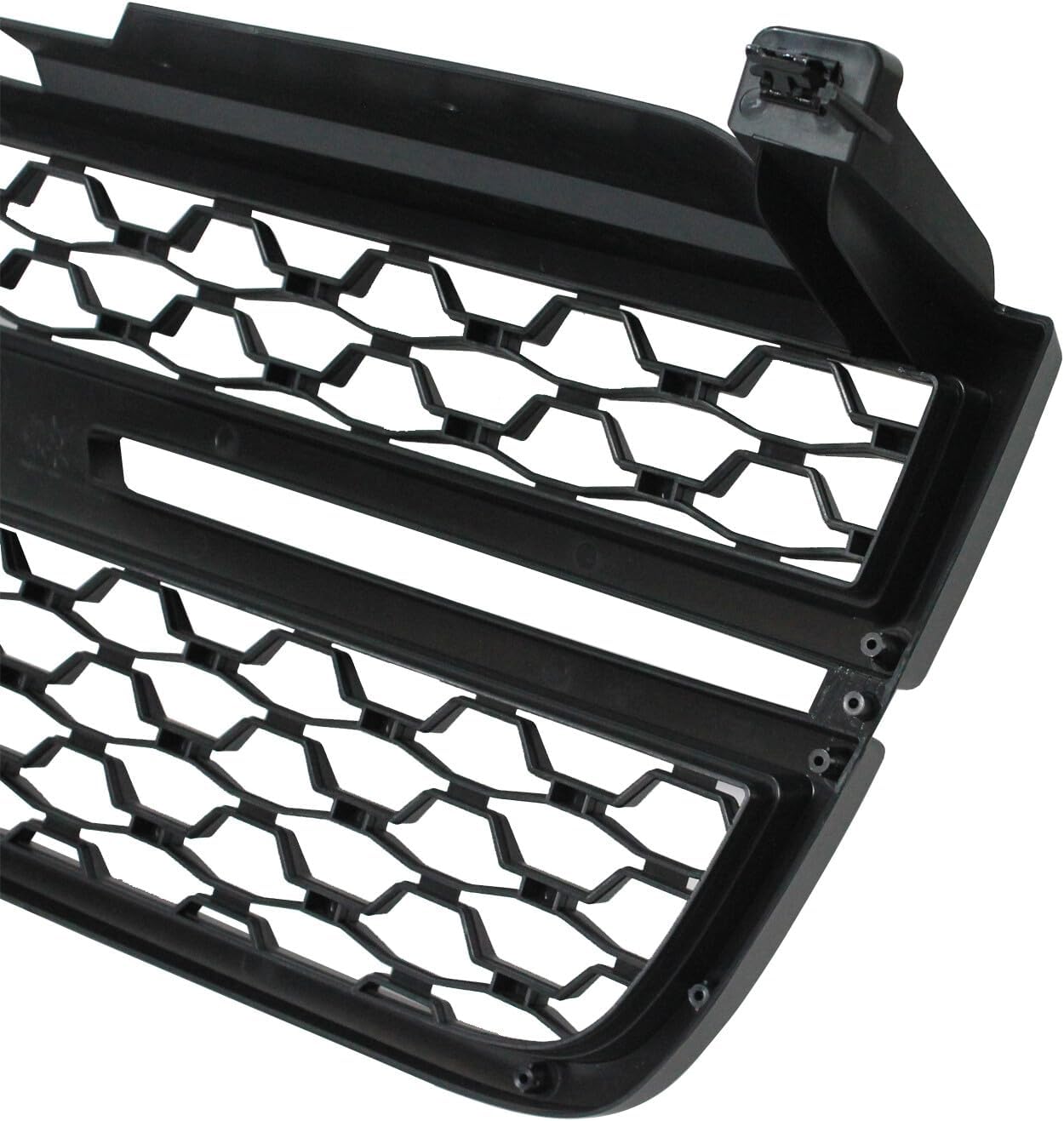 YHB Front Upper Black Grille for 2005 2006 2007 Chevy Silverado 1500, 1500HD,2500HD, 3500 - Front Honeycomb Mesh Style Grille