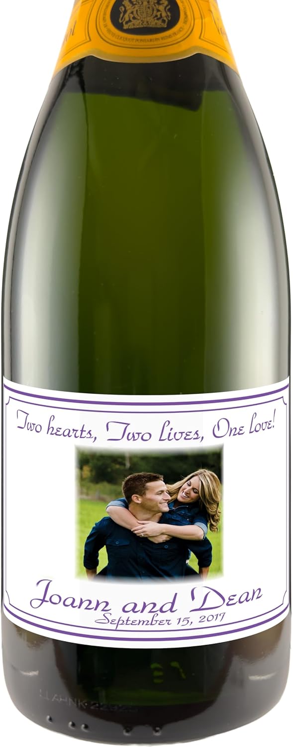 Photo Wedding Bottle Labels, Personalized, Self-Adhesive (Set of 24)(L363)
