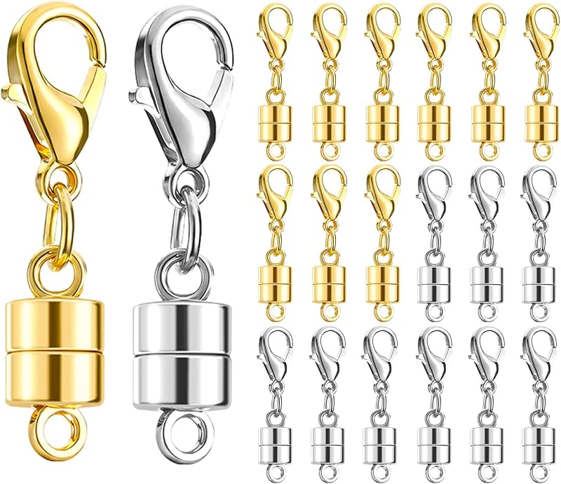 Buelkmag 20P Magnetic Necklace Clasps and Closures Hook 14K Gold and Silver