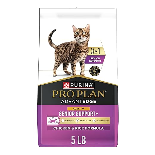 Purina Pro Plan AdvantEDGE Senior Support Plus Adult 7 Plus Chicken and Rice Formula Dry Cat Food - 5 lb. Bag