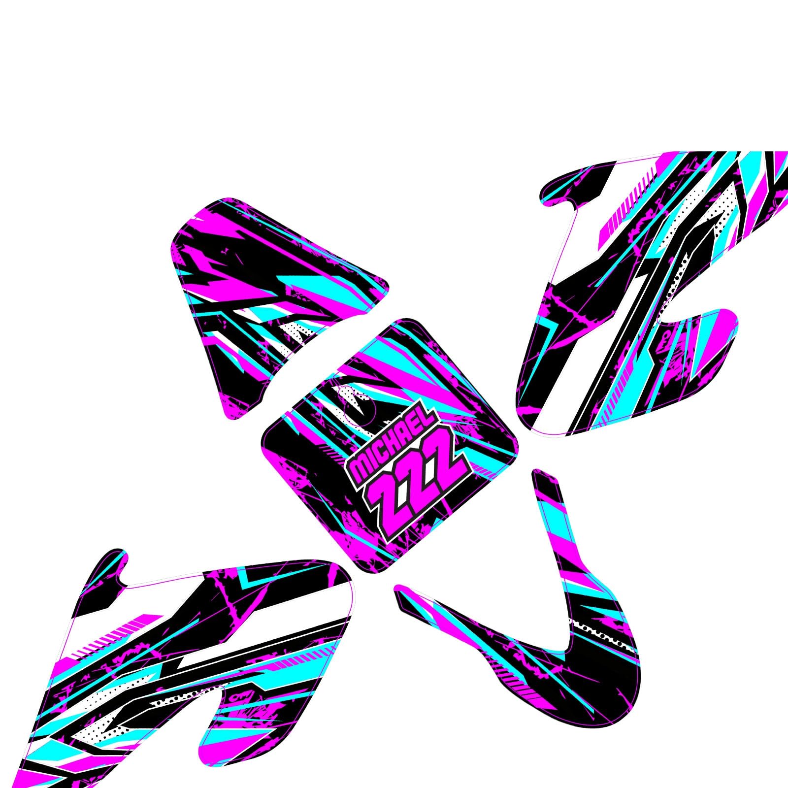 Amazon.com - MC MOTOPARTS Custom Number Wrap Fairing Graphics Kit