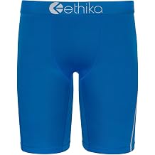 Ethika Mens Staple Boxer Brief, 4-Way Stretch with Signature Waistband, No Ride-Up Comfort - SubZero Black