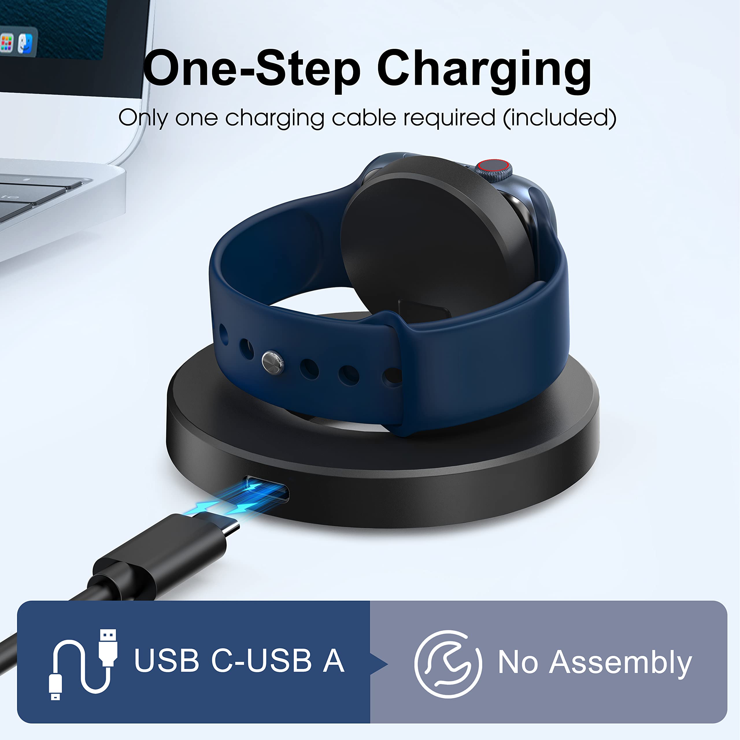 Caricatore Wireless Magnetico Per Apple Watch | Certificato MFi, USB-C, Compatibile Con Tutti I Modelli