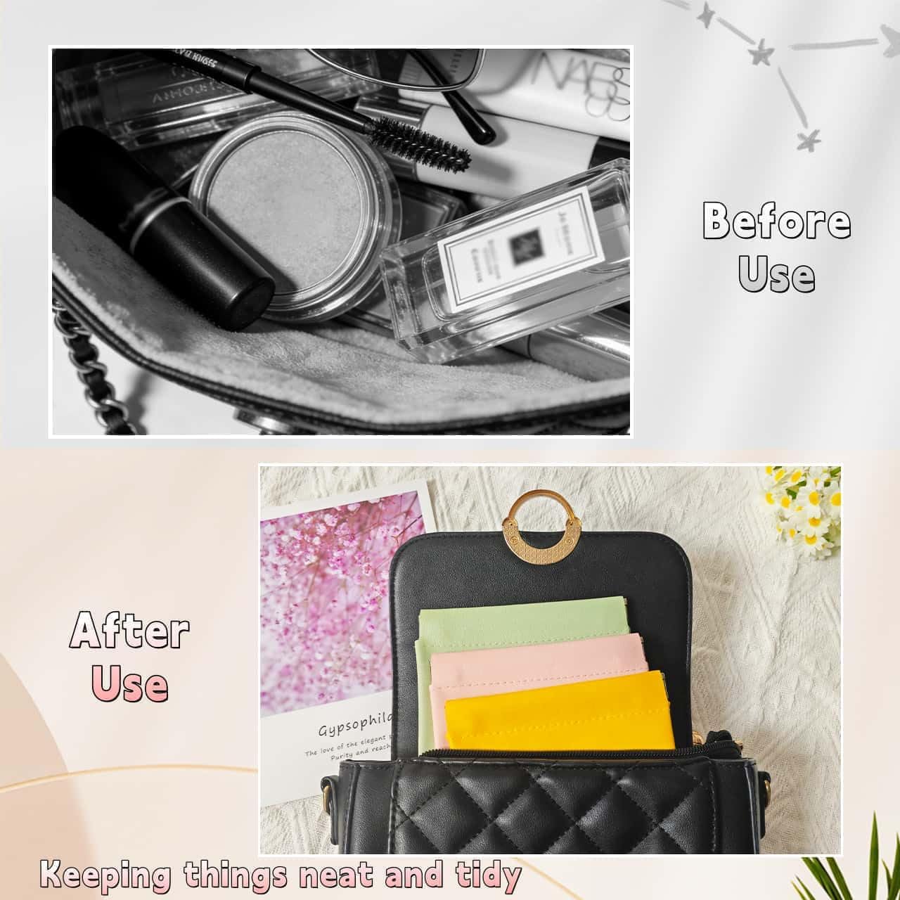 4Packs Small Pouches for Purse, Waterproof & Portable Mini Cosmetic Bags for Women, Small Makeup Bag for Purse, Coin Purse for Women, Lipstick Cosmetic Accessories Organizer (4P-Pink)