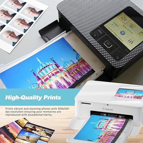 Miniatura 3 de BluebirdSales Selphy CP1500 Impresora fotográfica compacta inalámbrica (blanco) con 2 paquetes de papel de tinta a color KP-108IN (216 hojas de