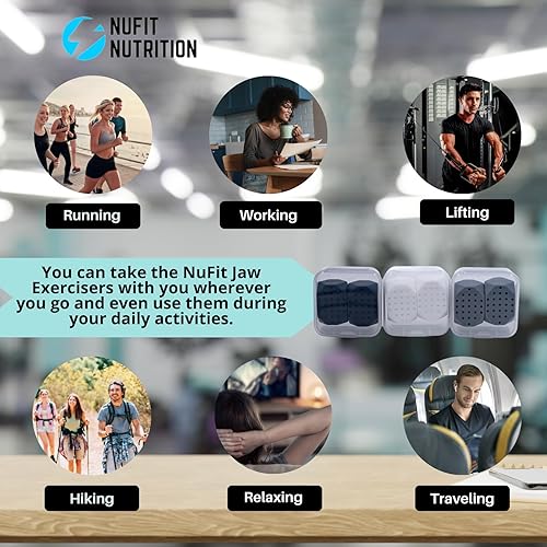 Miniatura 5 de Ejercitador de mandíbula para hombres y mujeres  3 niveles de resistencia (6 piezas) tabletas de silicona para principiantes y usuarios intermedios