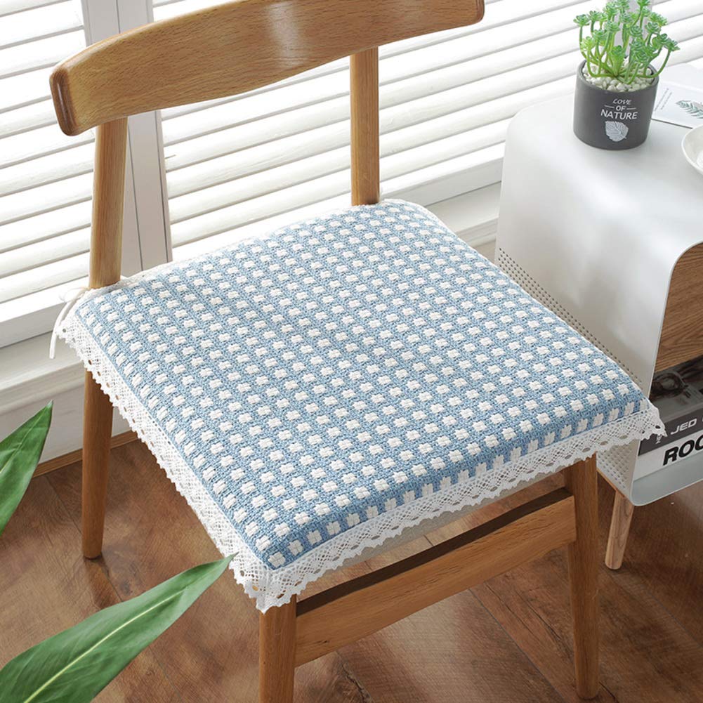 Coussin chaise detachable bleu ciel 50x50 antidérapant cuisine et bureau