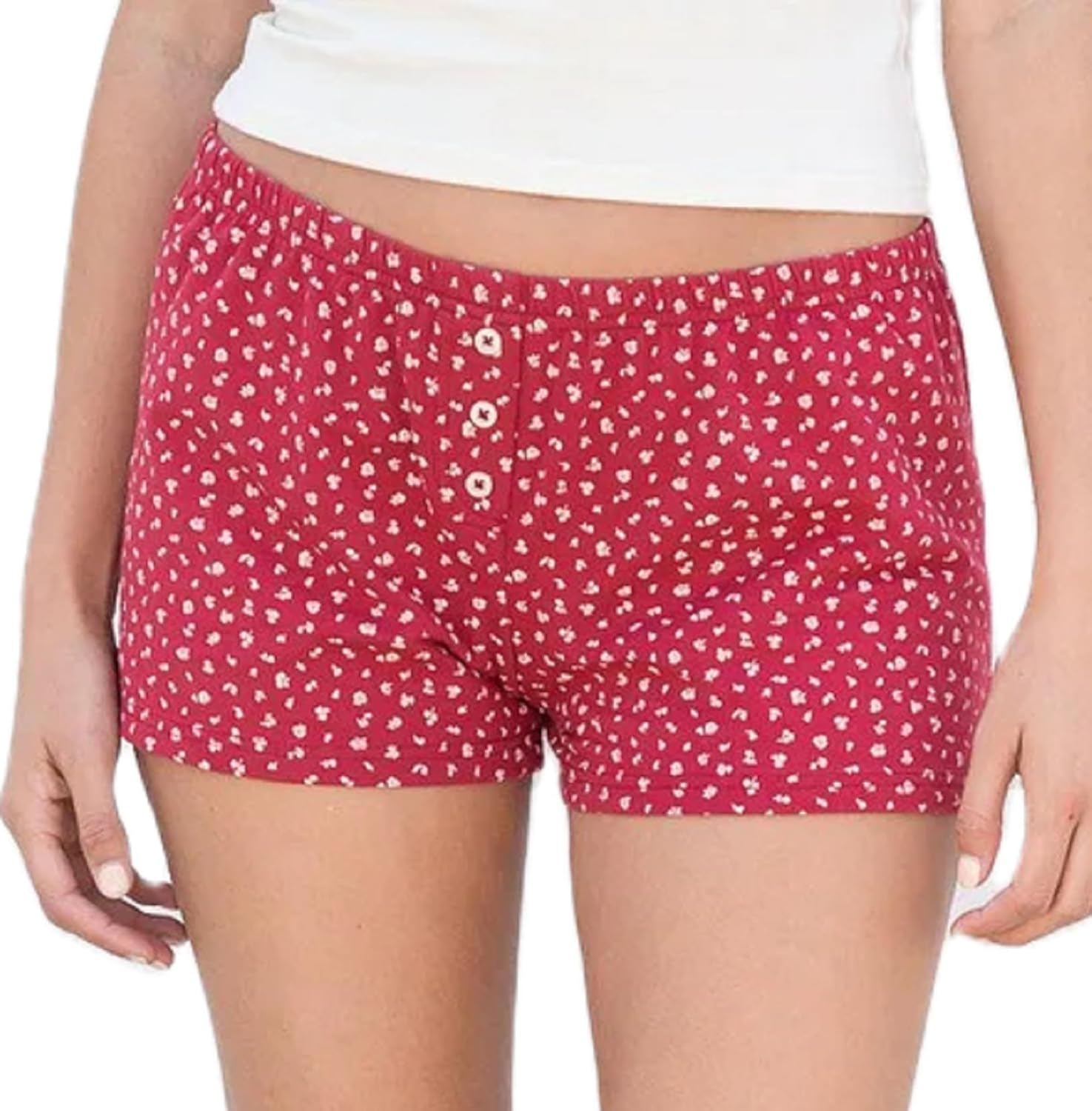 wilfry ショーツ NUFIWI Women Lounge Shorts Floral Print Y2k Low Rise Sexy