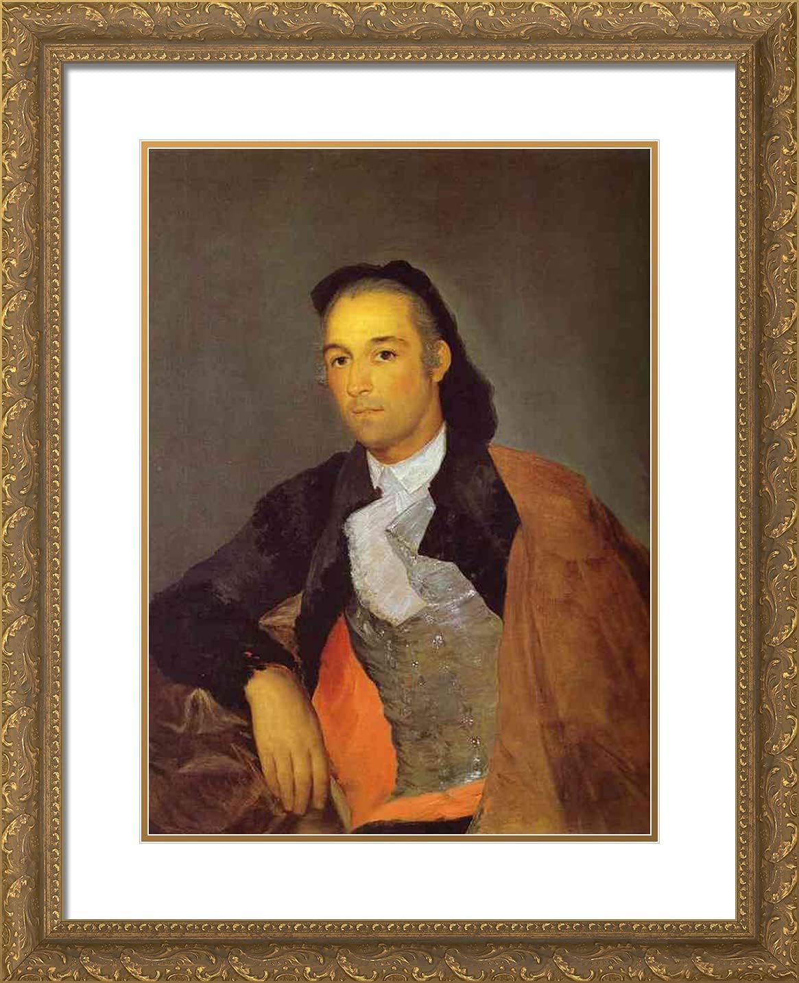 ArtDirect Goya, Francisco 20x24 Gold Ornate Framed Art Print with Double Matting Titled: Pedro Romero