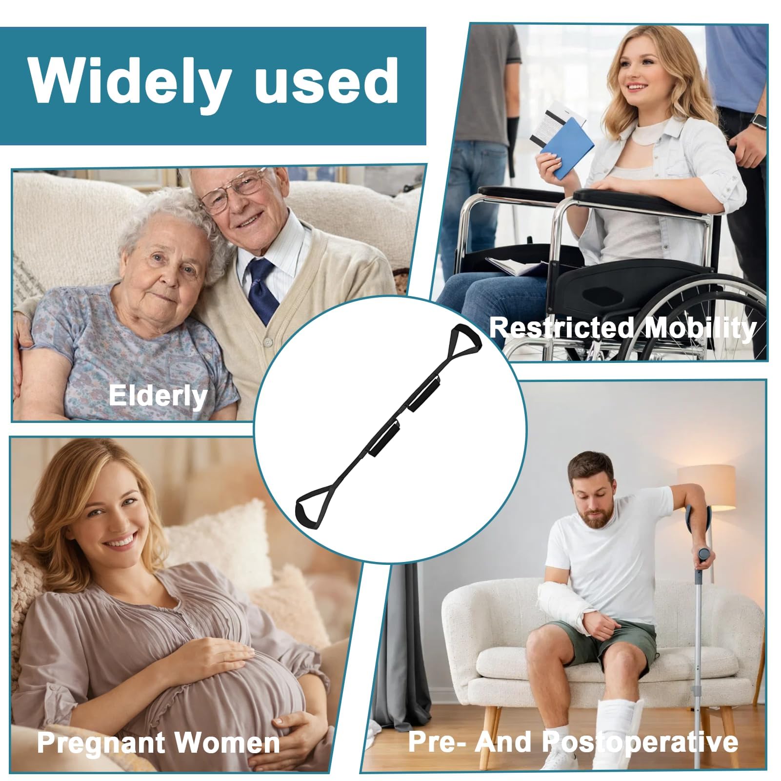Aide pour les personnes âgées au quotidien, ergonomique, poignées antidérapantes, stable et légère, idéale pour les restrictions de mobilité et après remplacement des articulations, aide à se lever en