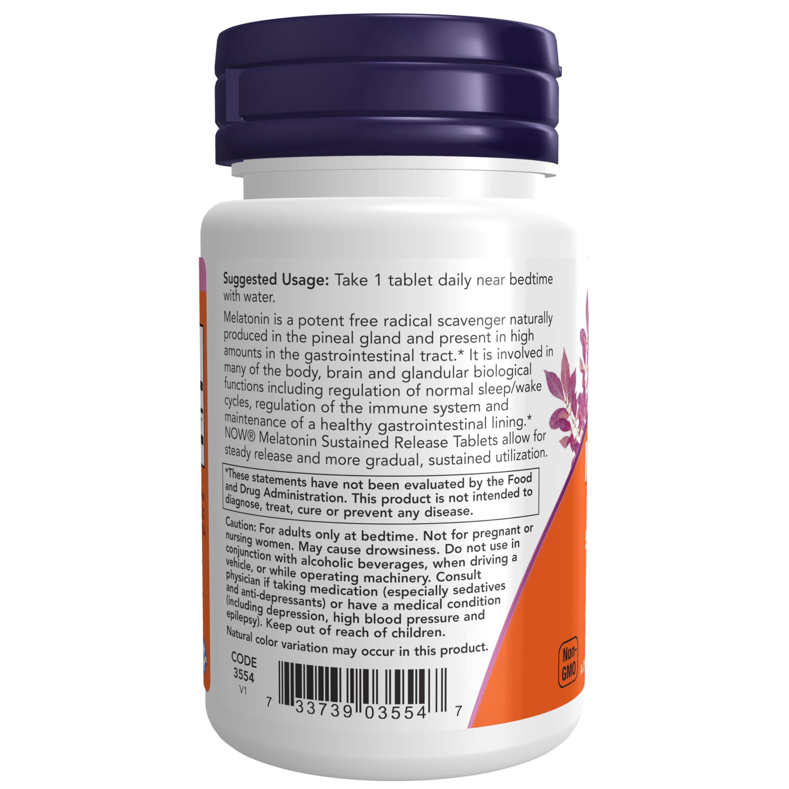 NOW Supplements, Melatonin 5 mg, Sustained Release, 120 Tabs — Amazon image 3