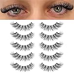 KSYOO False Eyelashes Cat Eye Lashes Wispy Lashes Clear Band V1 Russian Strip Lashes That Look Like Extensions D Curl Cat Eye Lashes Natural Look Faux Mink 3D Fluffy Russian Strip Eyelashes