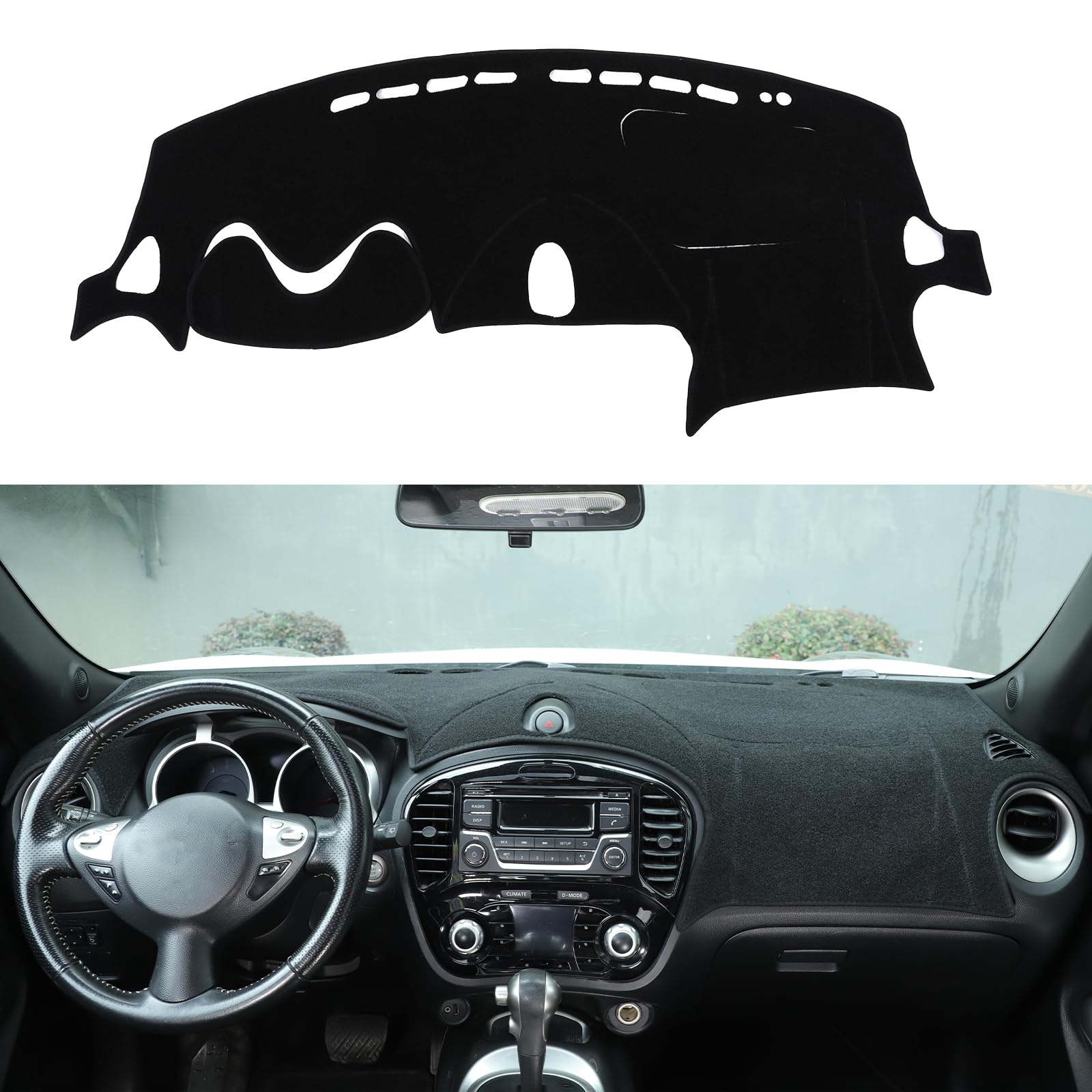 3 pezzi di copertura per cruscotto, compatibile con auto ESQ (2011-2019), copertura contro il sole e il calore, antiriflesso, nero, per guida a sinistra