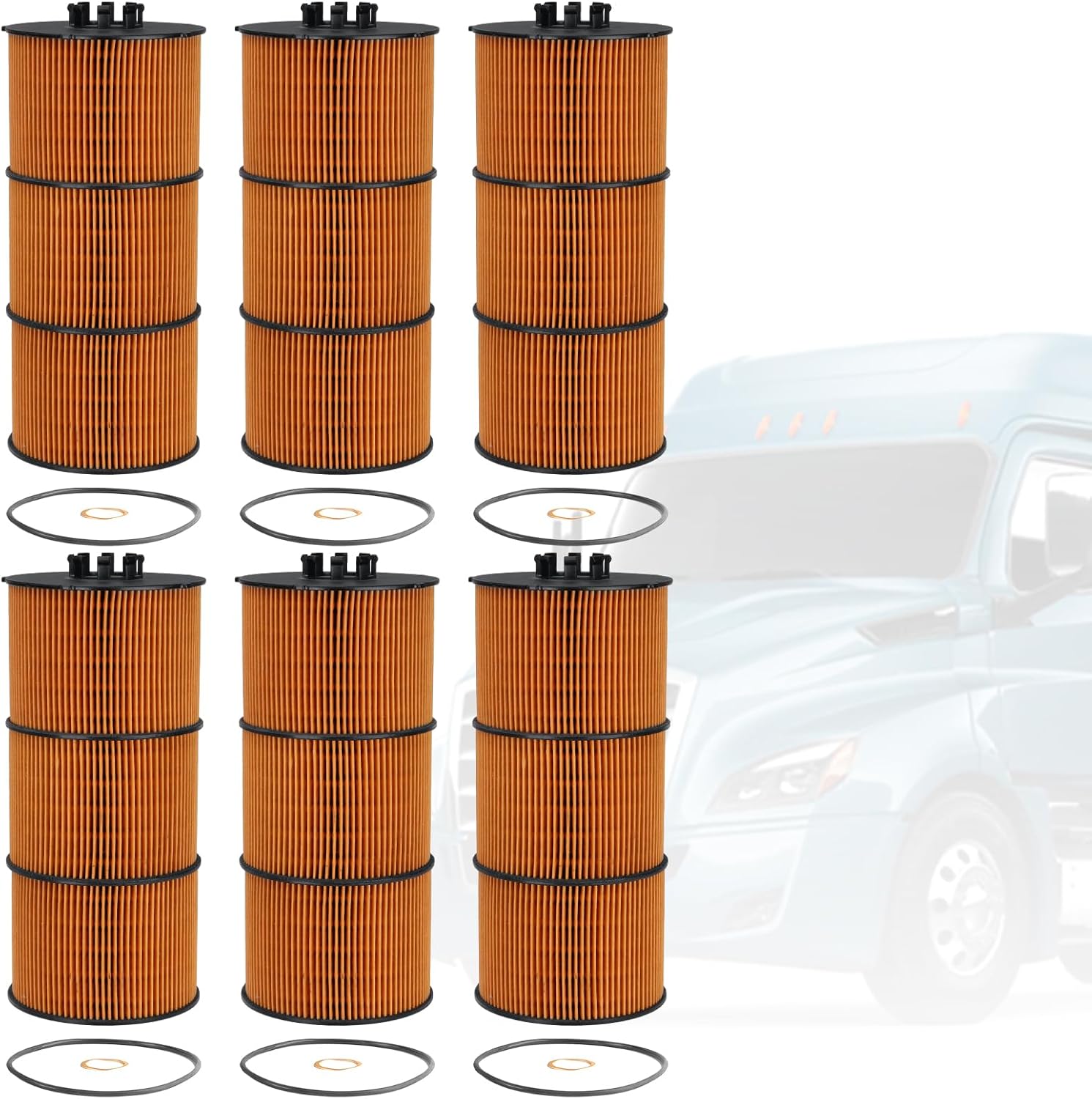 Oil/Lube Filter Detroit Diesel DD13 DD15 DD16 Freightliner Cascadia Mercedes Western Star Trucks & Buses #A4721800109 LF17511 P7505 P551005 LP5090 57909(set of 6)