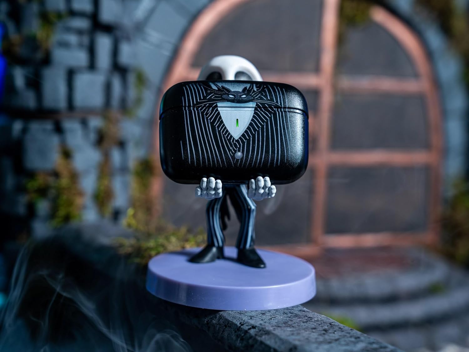 Buds Pro The Nightmare Before Christmas Jack Skellington Wireless Bluetooth EarBuds & Phone Holder - In Ear Headphones with Microphone, 28+ Hours Playtime, IPX4 Rated Active Noise Cancelling Earbuds