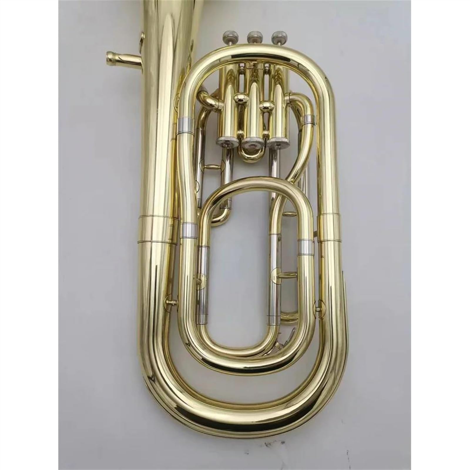 Professionelles euphonium Profesjonalny, Trzyklawiszowy Instrument Eufoniczny Baritono B-flat Tenorowy. Powierzchnia Lakierowana W Kolorze Złotym