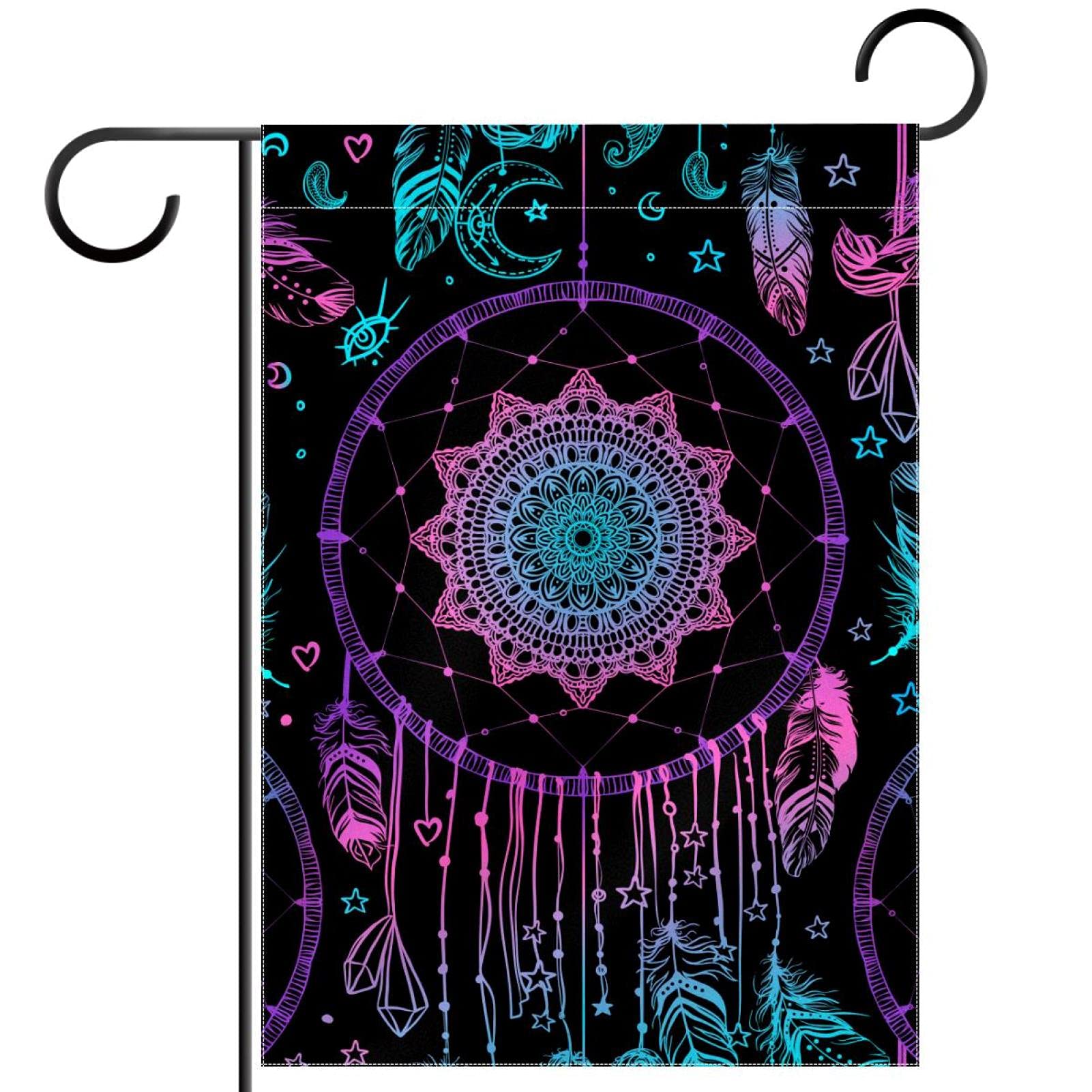 Attrape-rêves drapeau de jardin en jute double face pour embellir un gazon terne - 7