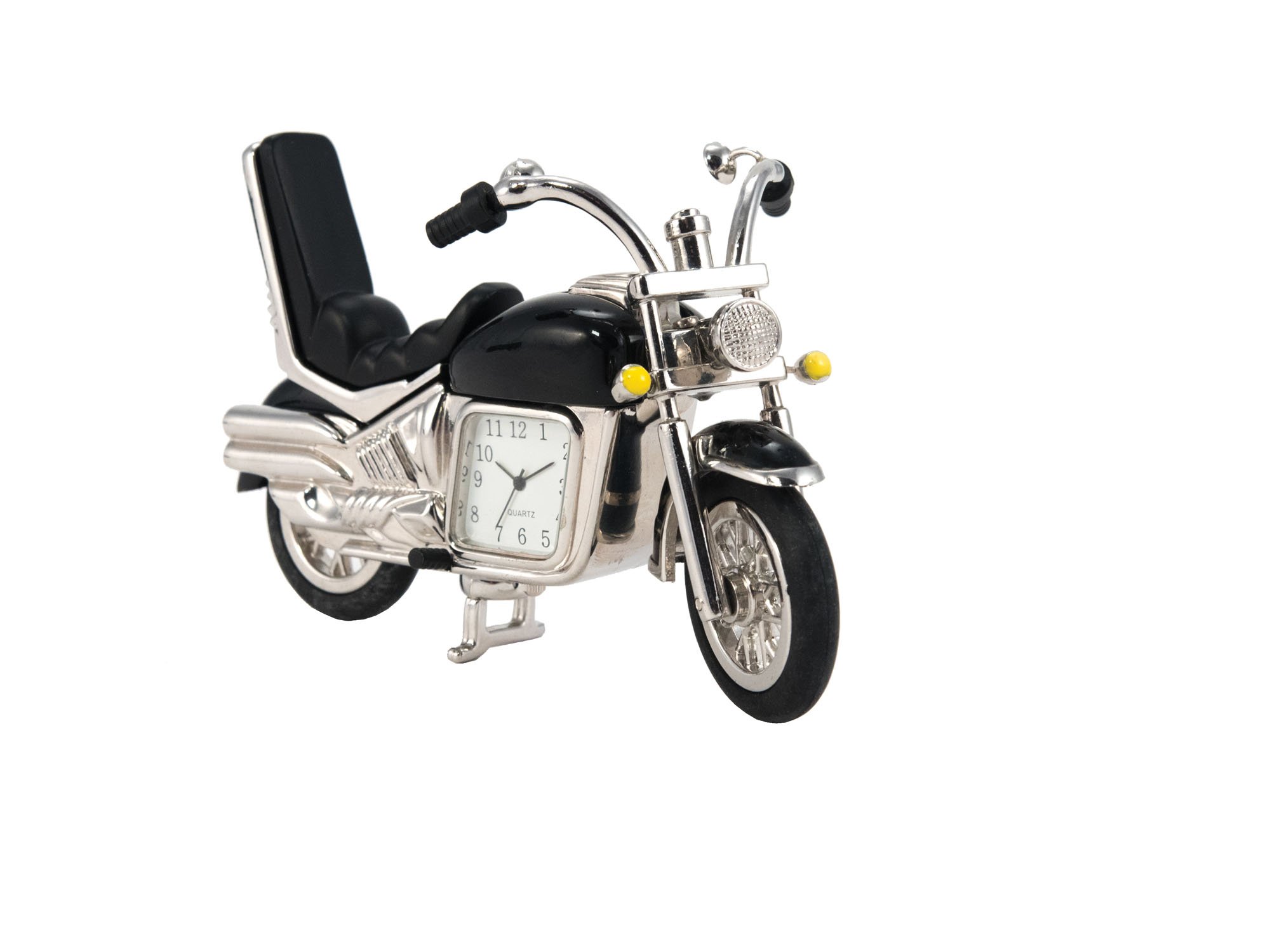 Sanis EnterprisesSilver 4" x 2.5" Black Motorcycle Desk Clock