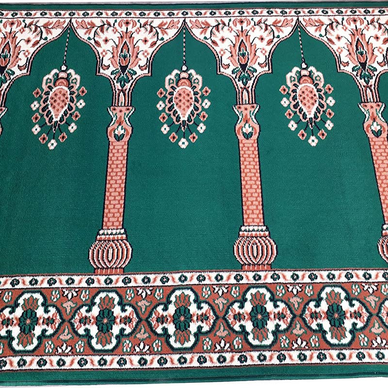 Image of Sifa Carpet Hand Washable Zanamaz Prayer Carpet for Masjid(Mosque) - 4x25 Feet Green Color