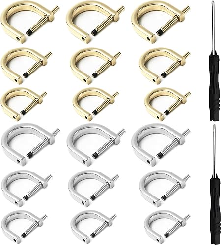 Miniatura 8 de 18 anillos en D de tornillo, 2 tamaños de herradura en forma de U, anillo de tornillo en forma de D, anillo semicírculo D con 1 destornillador,