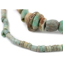 The Bead Chest Ancient Amazonite African Stone Beads #8626 15mm Mali Green Cylinder Gemstone Large Hole 36 Inch Strand Handmade