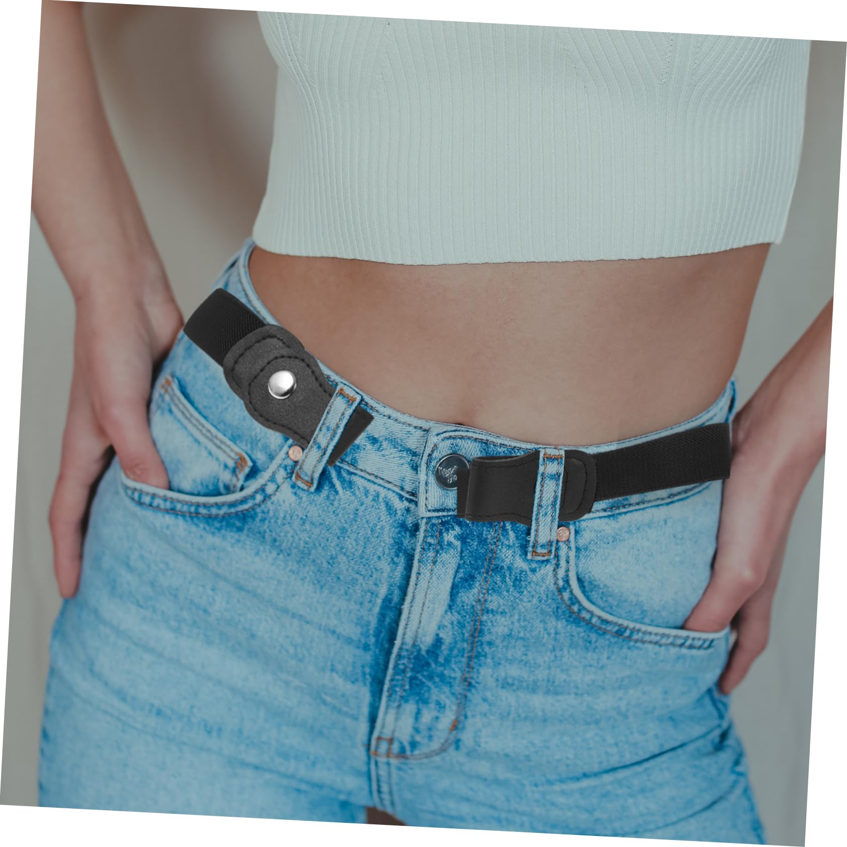 TENDYCOCO Belt Lace up Corset Button Elastic Waist Belts Cargo Stretchy Belt Holder Para Ratchet Webbed Buckle for Belt Men Belt Buckles Buckleless Accessory Strap Cloth Black