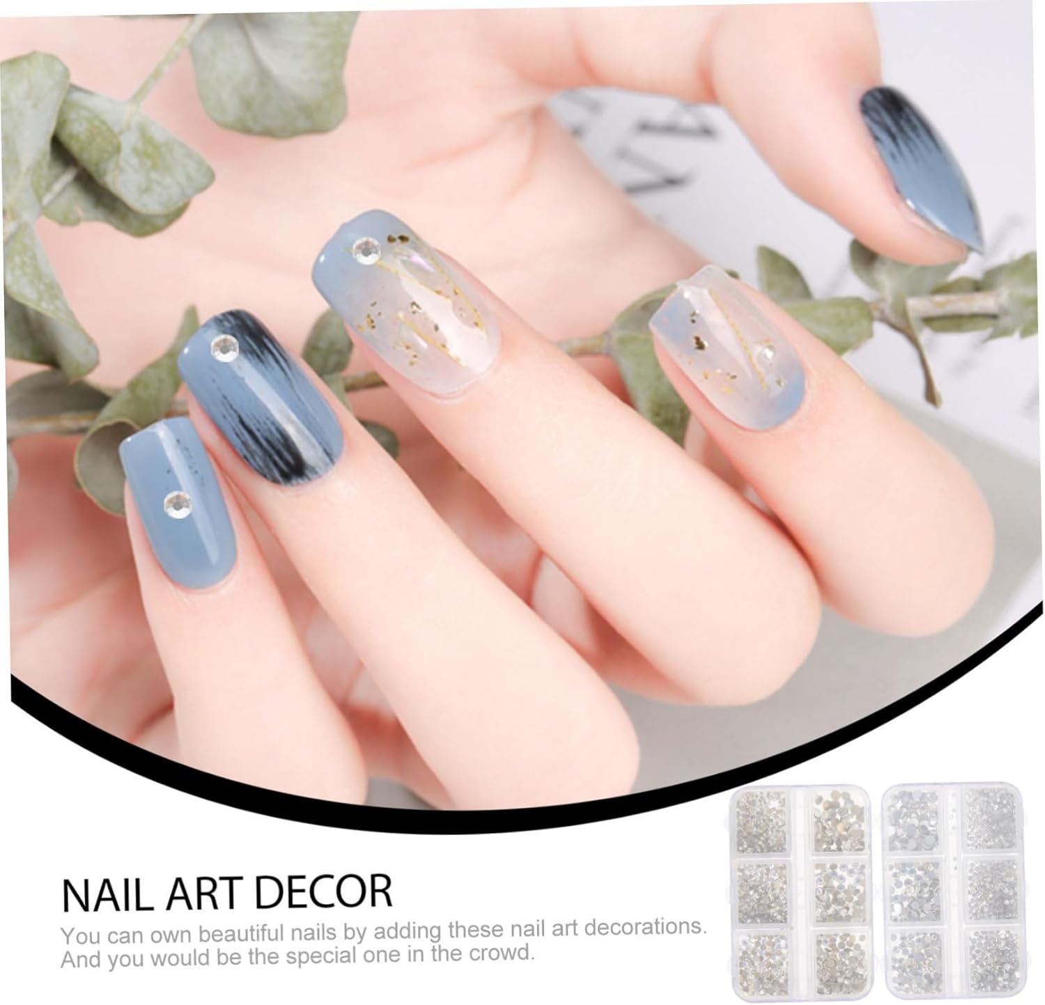 Rhinestone Nail Charms Shiny Rhinestones for Nail Art Crafting Mixed for Home Manicure and