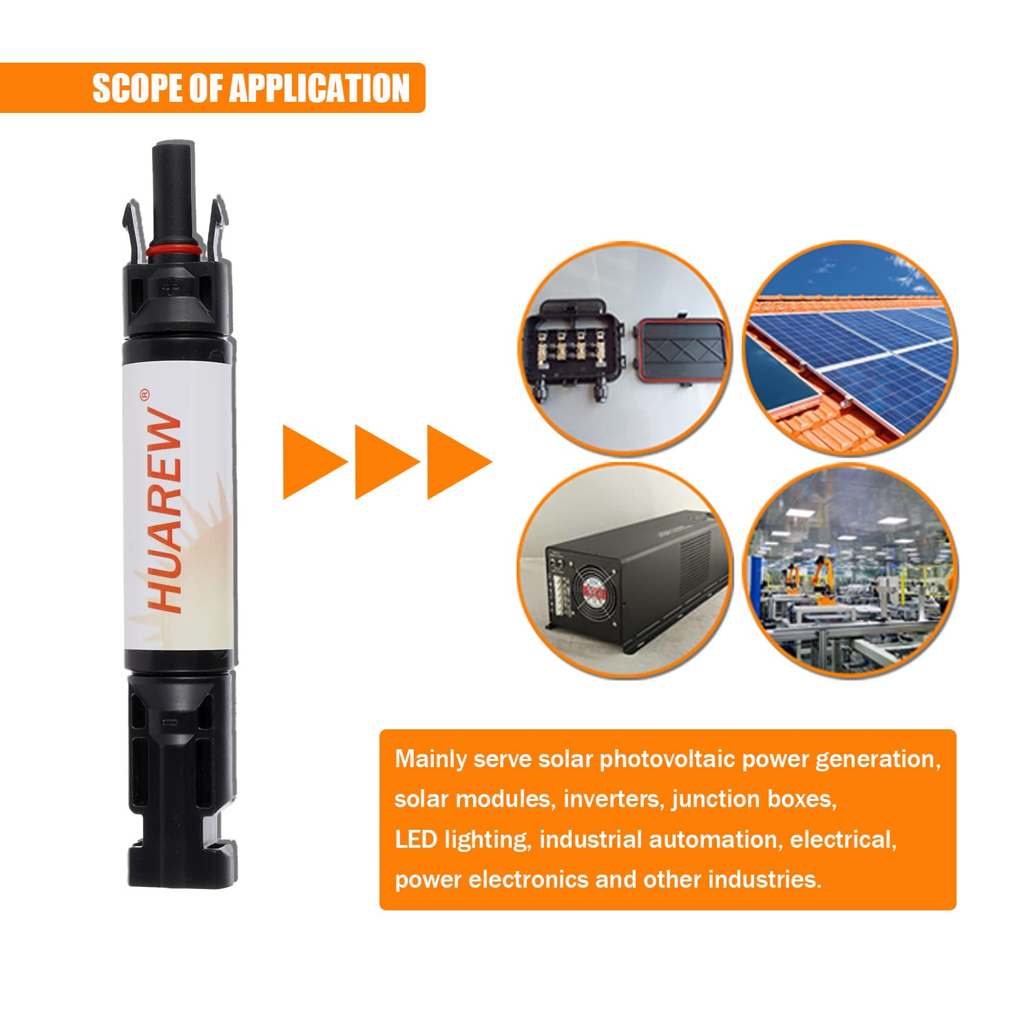 Portafusibili Fotovoltaico 20A 1000V Impermeabile Connettore Maschio/Femmina con Fusibile