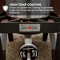 Vista 3 de GasOne - Quemador de propano de 200K BTU - Estufa de propano de alta resistencia - Quemador para exteriores con regulador ajustable de 0-20 psi