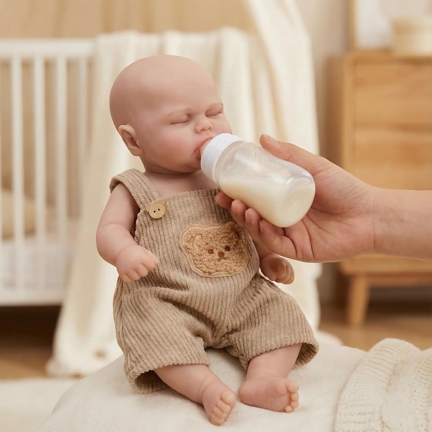 Angelbaby 12 Inch Realistic Full Silicone Baby Doll Boy Can Open Mouth Lifelike Newborn Babies Dolls Solid Silicone Full Body, Not Vinyl Dolls, Squishy Sleeping Reborn Preemie for Kids & Collectors