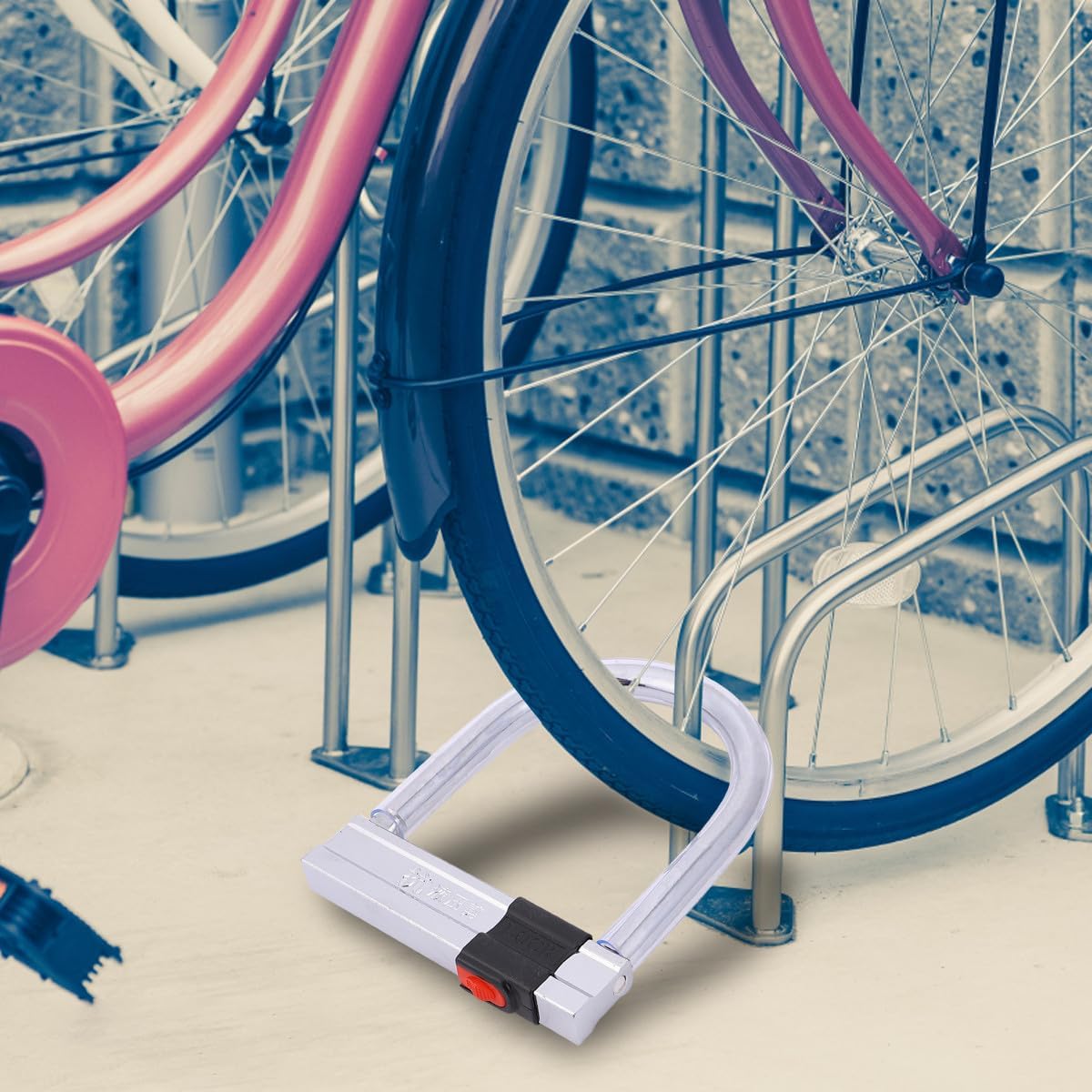 Heavy Duty Anti-Theft U-Shaped Bike Lock with Hydraulic Resistance Shackle, Sturdy Motorcycle and Mountain Bike Security Lock for Outdoor Cycling Use