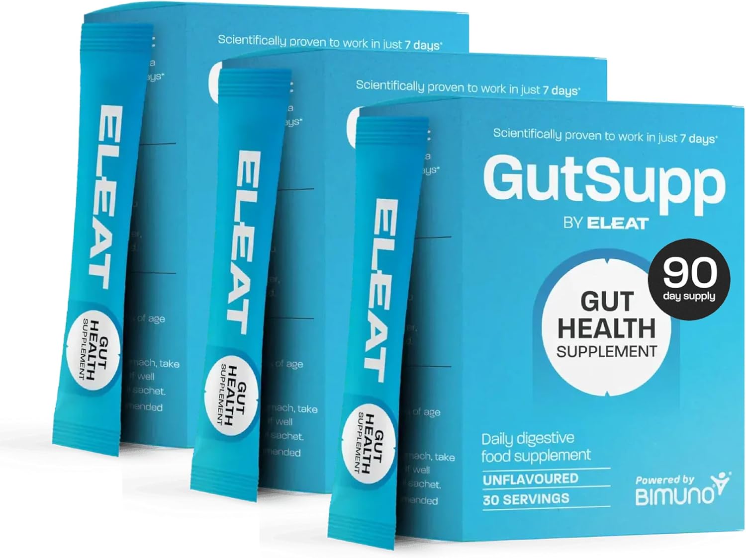 GutSupp Prebiotic Fibre Supplement for Gut Health Formerly Bimuno | High-Fibre Tasteless Soluble Powder | Supports Digestive Function | Suitable for Women &amp; Men | 90-Day Supply